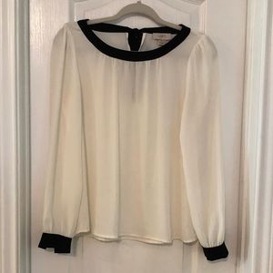 LOFT Sheer Black Tie Top